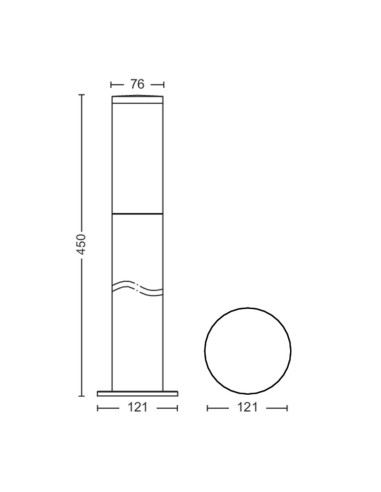 Exterior lighting pole Philips Utrecht, "000008719514417533"
