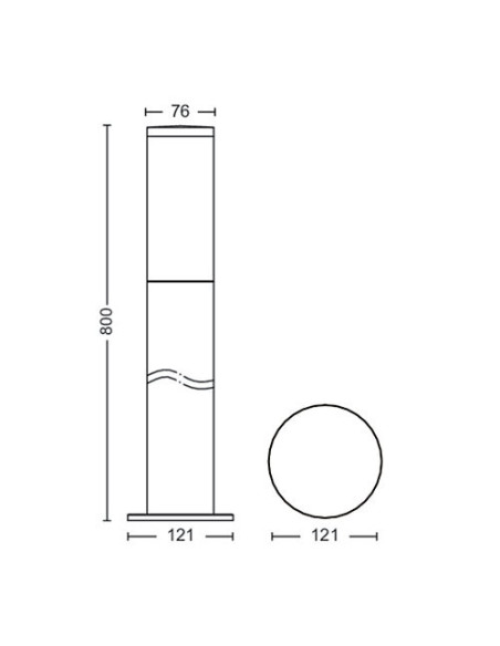 Exterior lighting pole Philips Utrecht, "000008719514417557"