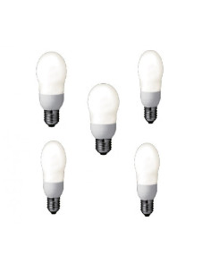 SET 5 becuri fluorescent Panasonic, soclu E27, putere 8W, forma