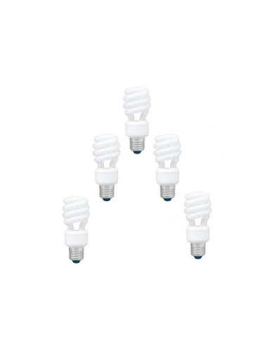 SET 5 becuri fluorescent Panasonic, soclu E27, putere 22W