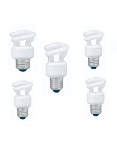 SET 3 becuri fluorescent Panasonic, soclu E27, putere 5W, forma