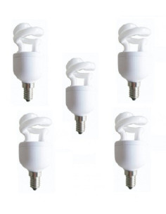 SET 5 becuri fluorescent Panasonic, soclu E27, putere 5W, forma