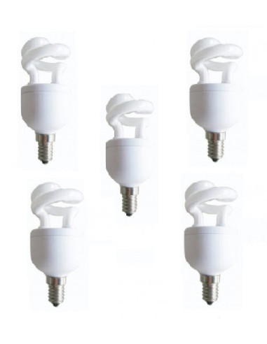 SET 5 becuri fluorescent Panasonic, soclu E27, putere 5W, forma