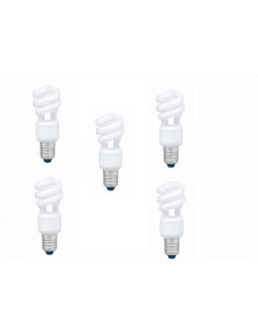 SET 5 becuri fluorescent Panasonic, soclu E27, putere 8W, forma