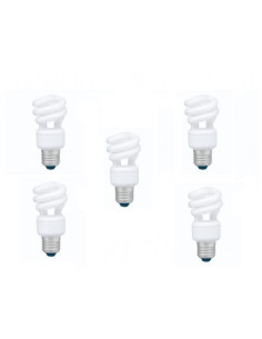 SET 5 becuri fluorescent Panasonic, soclu E27, putere 8W, forma