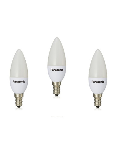 SET 3 becuri LED Panasonic, soclu E14, putere 3.5W, forma