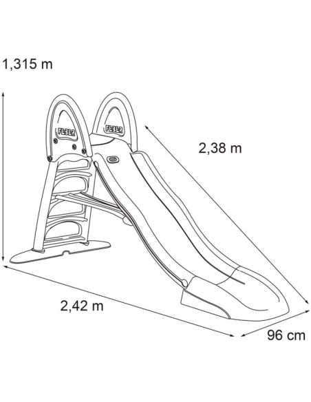 Tobogan copii mare cu Apa, 238 cm,9594