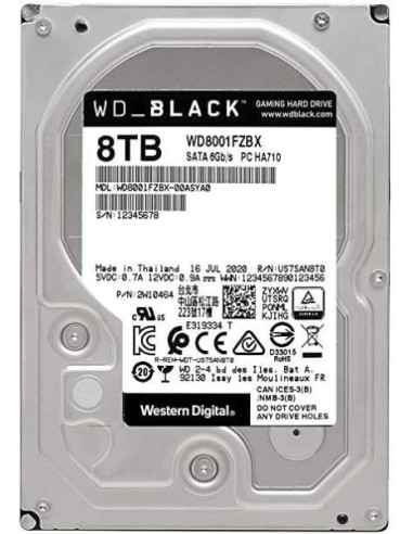HDD WD 8TB, Black, 7.200 rpm, buffer 256 MB, pt server
