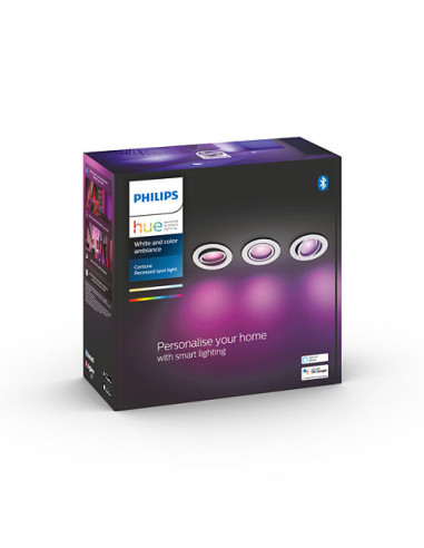 SET 3 SPOTURI incastrate smart LED Philips, soclu GU10, putere