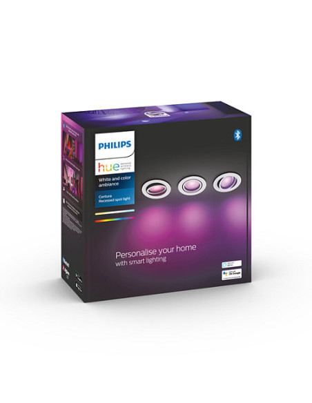 SET 3 SPOTURI incastrate smart LED Philips, soclu GU10, putere