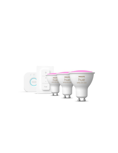 SET 3 becuri smart LED Philips, soclu GU10, putere 5W, forma
