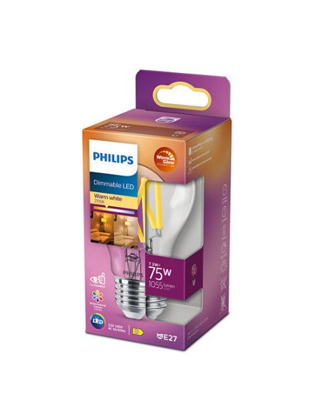 BEC LED Philips, soclu E27, putere 7.2W, forma clasic, lumina