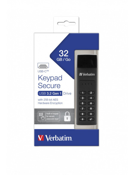 MEMORII USB Verbatim VER 49430 KEYPAD SECURE USB 3.1 G1 DRIVE