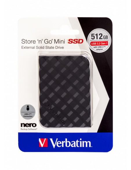 SSD. Externe Verbatim MINI SSD 512GB USB 3.2 G1, "53236"