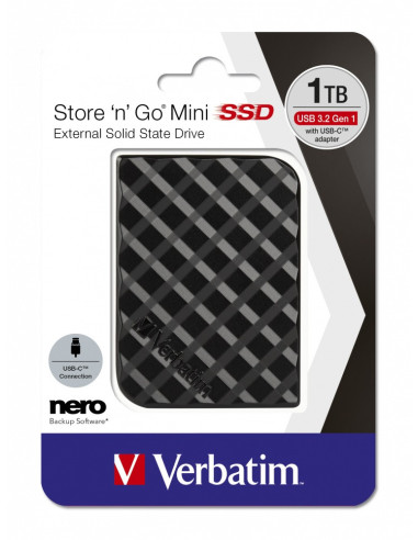 SSD. Externe Verbatim MINI SSD 1TB USB 3.2 GEN1, "53237"