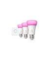 SET 3 becuri smart LED Philips, soclu E27, putere 9 W, forma