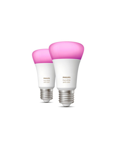 SET 2 becuri smart LED Philips, soclu E27, putere 9 W, forma