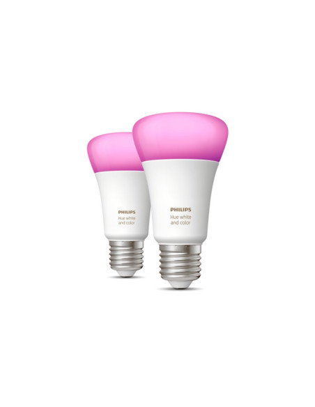 SET 2 becuri smart LED Philips, soclu E27, putere 9 W, forma