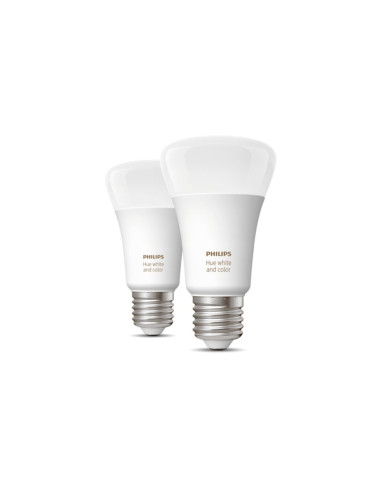 SET 2 becuri smart LED Philips, soclu E27, putere 9 W, forma
