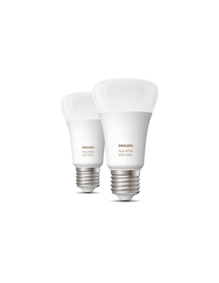 SET 2 becuri smart LED Philips, soclu E27, putere 9 W, forma
