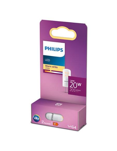 BEC LED Philips, soclu G4, putere 1.8W, forma capsula, lumina
