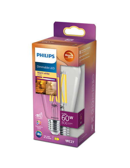 BEC LED Philips, soclu E27, putere 5.9W, forma lumanare, lumina