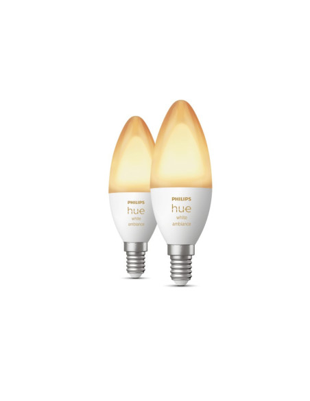 SET 2 becuri smart LED Philips, soclu E14, putere 4W, forma