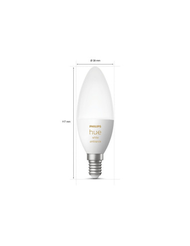 SET 2 becuri smart LED Philips, soclu E14, putere 4W, forma