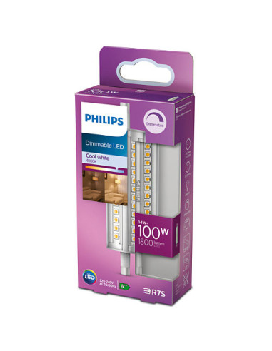 SPOT LED Philips, soclu R7S, putere 14W, forma lumanare, lumina