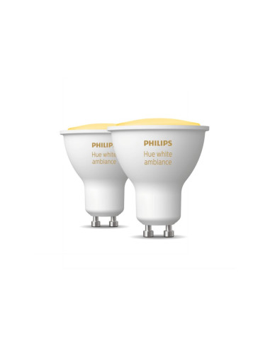 SET 2 becuri smart LED Philips, soclu GU10, putere 5W, forma