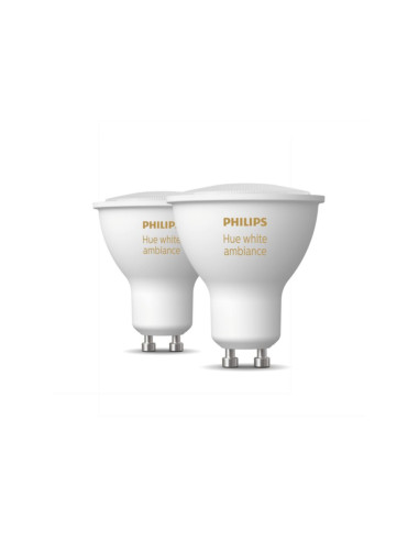 SET 2 becuri smart LED Philips, soclu GU10, putere 5W, forma