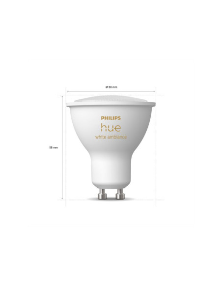 SET 2 becuri smart LED Philips, soclu GU10, putere 5W, forma