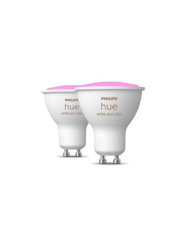 SET 2 becuri smart LED Philips, soclu GU10, putere 5W, forma