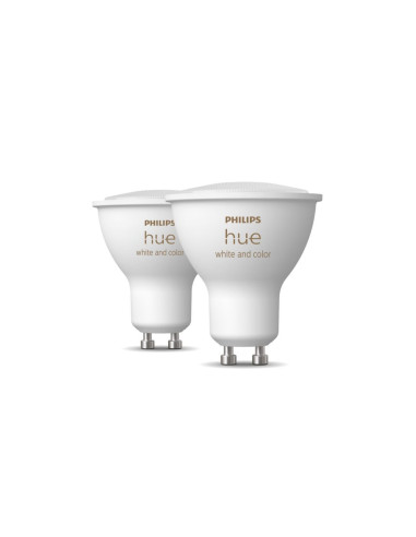 SET 2 becuri smart LED Philips, soclu GU10, putere 5W, forma