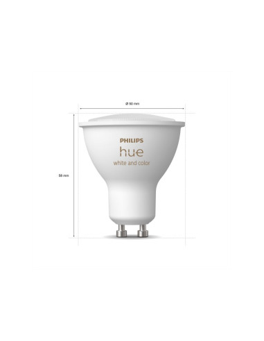 SET 2 becuri smart LED Philips, soclu GU10, putere 5W, forma