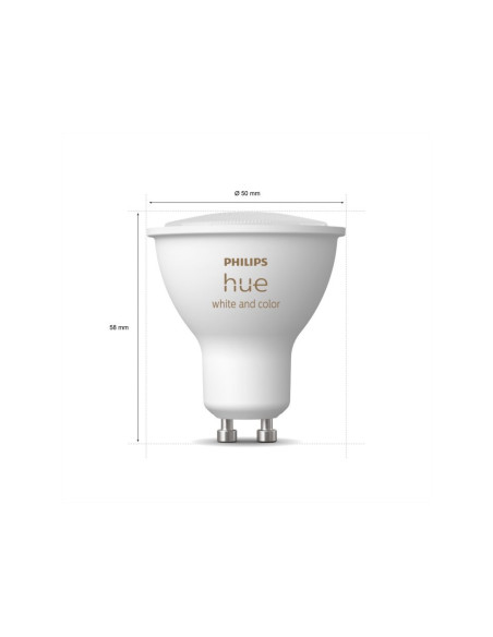 SET 2 becuri smart LED Philips, soclu GU10, putere 5W, forma