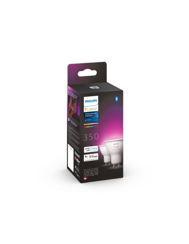 SET 2 becuri smart LED Philips, soclu GU10, putere 5W, forma