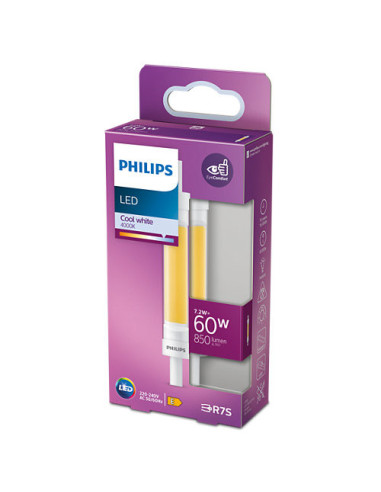 SPOT LED Philips, soclu R7S, putere 7.2W, forma tub, lumina alb