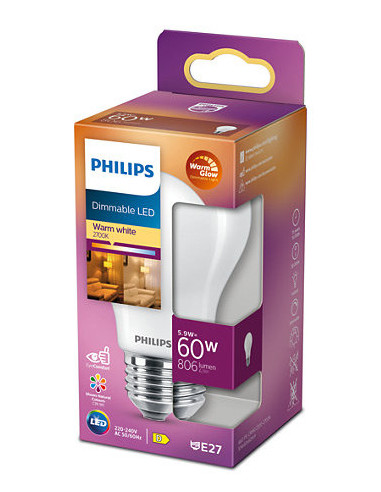 BEC LED Philips, soclu E27, putere 9 W, forma clasic, lumina