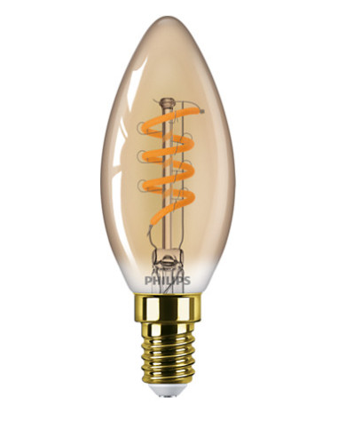 bec LED Philips, soclu E14, putere 2.5 W, forma lumanare