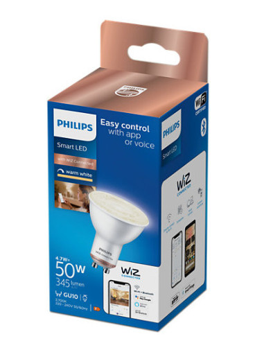 SPOT incastrat smart LED Philips, soclu GU10, putere 4.7 W