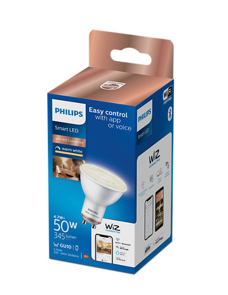 SPOT incastrat smart LED Philips, soclu GU10, putere 4.7 W