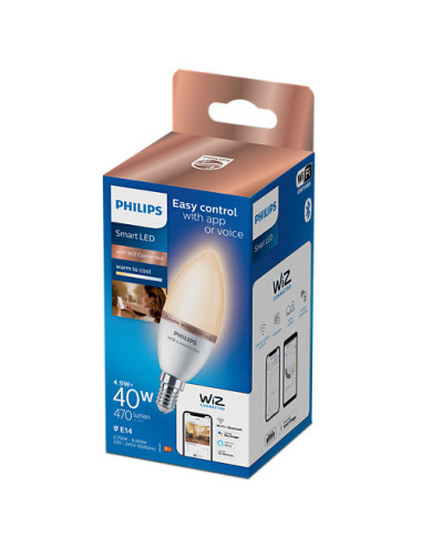 BEC smart LED Philips, soclu E14, putere 4.9 W, forma lumanare