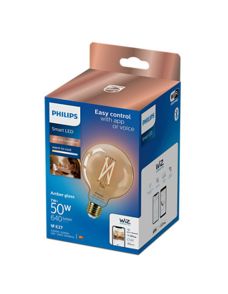 BEC smart LED Philips, soclu E27, putere 7 W, forma sferic