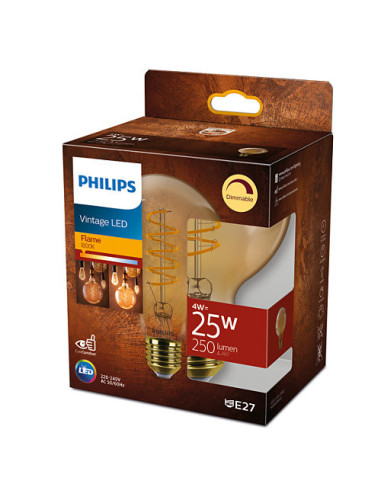 BEC LED Philips, soclu E27, putere 4 W, forma oval, lumina alb
