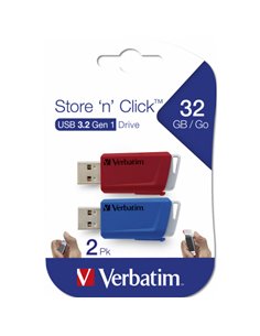 USB DRIVE 3.0 STORE"N"CLICK 2X32GB R/B "49308" (include TV 0.03
