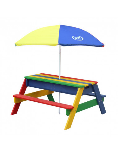 Masuta copii Axi colorata cu umbrela, 97.7 x 95 x 48.7