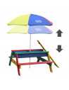 Masuta copii Axi colorata cu umbrela, 97.7 x 95 x 48.7