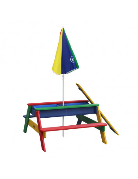 Masuta copii Axi colorata cu umbrela, 97.7 x 95 x 48.7