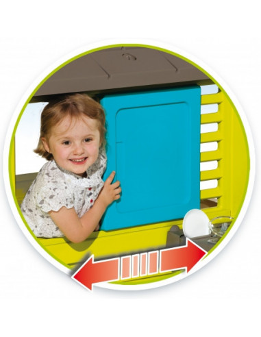 Casuta copii Smoby Pretty, bucatarie cu 17 accesorii, 145 x 110